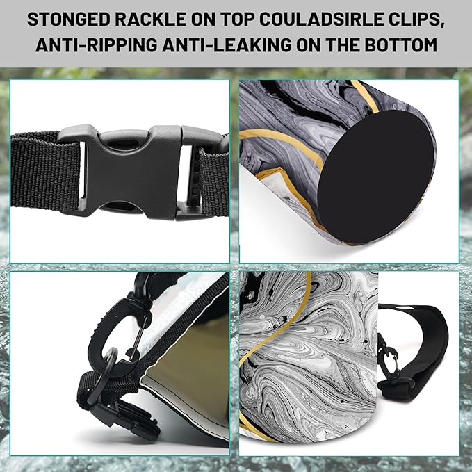 Waterproof Dry Bag,Roll Top Marble Waterproof Backpack 5L/10L/20L Floating and Lightweight Bags for Kayaking, Boating, Fishing, Swimming and Camping