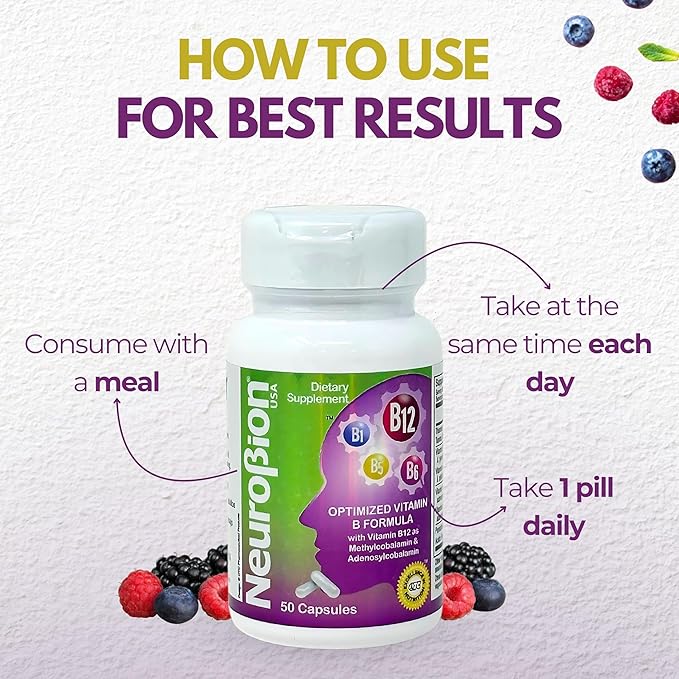 Neurobion Optimized Classic Formula B12 Methylcobalamin Dietary Supplement 50 Capsules