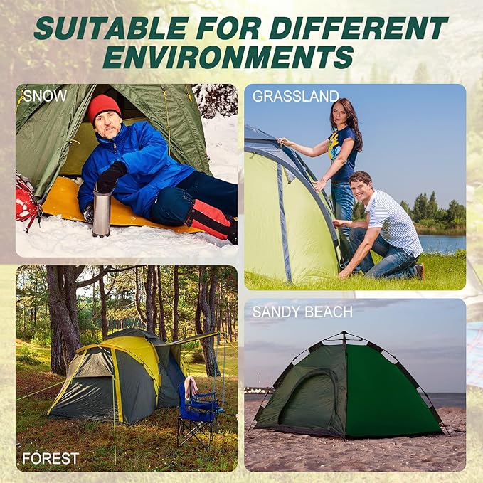 Hicarer 10 Pcs 8'' Screw in Tent Stakes Heavy Duty Ground Anchors Screw in Tent Pegs Ground Stakes Tent Spikes Metal Tent Spikes with Hex Head Driver for Camping Garden Canopies (Dark Green)