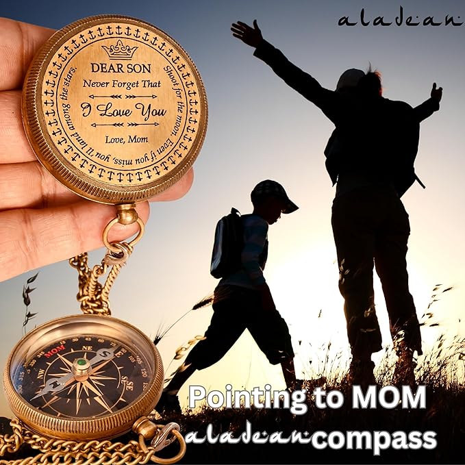 Inspiration Gift for Men Women Engraved Compass - Go Confidently - Thoreau Quote, You're Awesome Employee, Coworker Meaningful Gift for him her