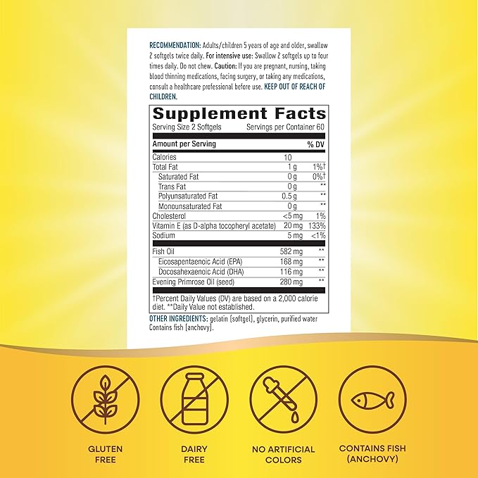 Nature's Way EFA Blend for Kids with vitamin E, Supports Eye and Brain Function*, 120 Softgels