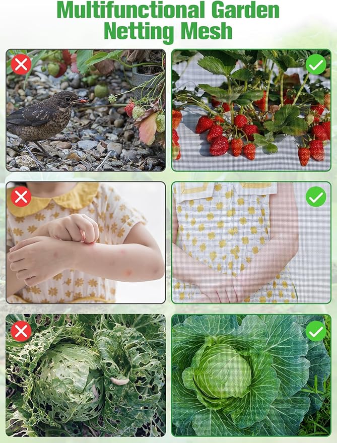 Stronger Garden Mesh Netting - 10 x 20 ft PPT Nano Bird Net Barrier, Mosquito Netting Screen for Outdoor Plants Vegetables Patios Balconies Terraces, Shading Rate 33% (Black)