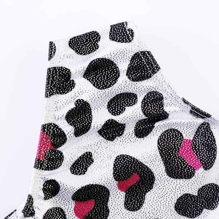 DAXIANG Gymnastics Leotards for Girls Leotard for Girls Gymnastics Outfit Purple Leopard Shorts Dance Unitard Biketards