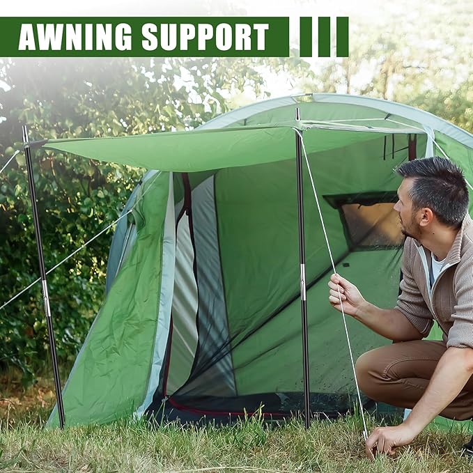Fiberglass Tent Poles Replacement Pre Assembled Black Tent Pole Tent Replacement Parts Camping Poles for Hiking Outdoor Camping Backpacking Tent