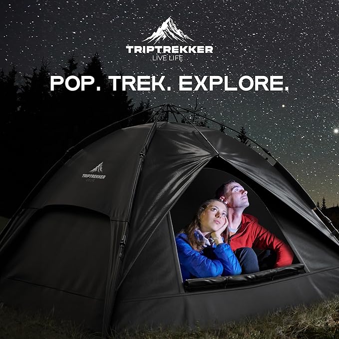 3-4 Person Automatic Instant Pop Up Tents for Camping - Fully Waterproof Camping Tents with Fly Screen, Storage - Portable Easy Set Up, Lightweight for Backpacking, Hiking Picnic