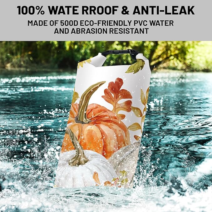 Waterproof Dry Bag,Roll Top Fall Thanksgiving Waterproof Backpack 5L/10L/20L Floating and Lightweight Bags for Kayaking, Boating, Fishing, Swimming and Camping