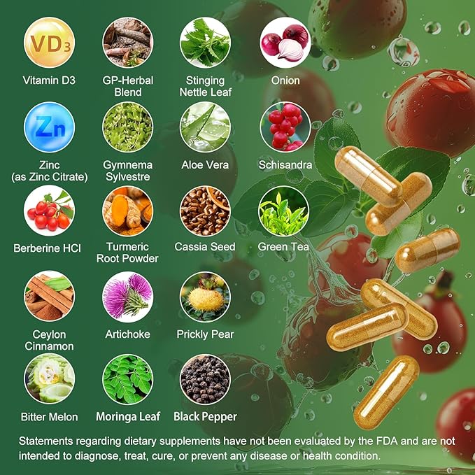 Berberine Supplement with Ceylon Cinnamon - 120 Count Berberine 1500mg Activates AMPK & GLP-1 Berberina HCL with Bitter Melon & Natural Herbs for Immune Support/Energy