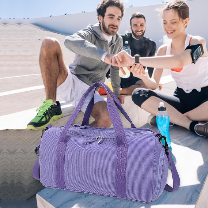 Duffle Bag for Gym Sports Women Girls Workout Travel Bag Weekender with Shoe Compartment and Wet Pocket