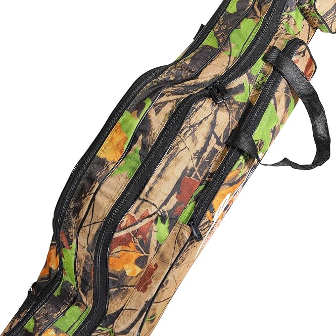 Sougayilang Folding Fishing Rod Case Organizer Pole Storage Bag Rod Reel Tackle Carrier Fishing Rod Bag Fishing Case