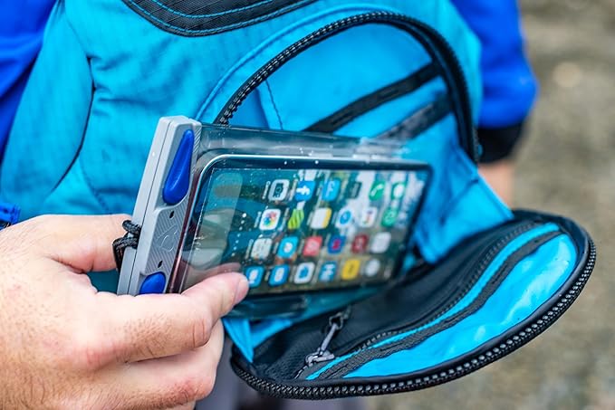 Aquapac Waterproof Phone Case, Small, Grey, Lanyard, iPhone and Android, Made in The UK, Hiking, Mountain Biking, Running Accessory, Travel Essential, 5 Year Warranty. IPX8 Certified to 30 ft deep.