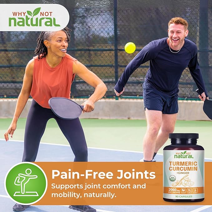 Organic Turmeric Curcumin Supplement in Capsules with Ginger and Black Pepper - Tumeric