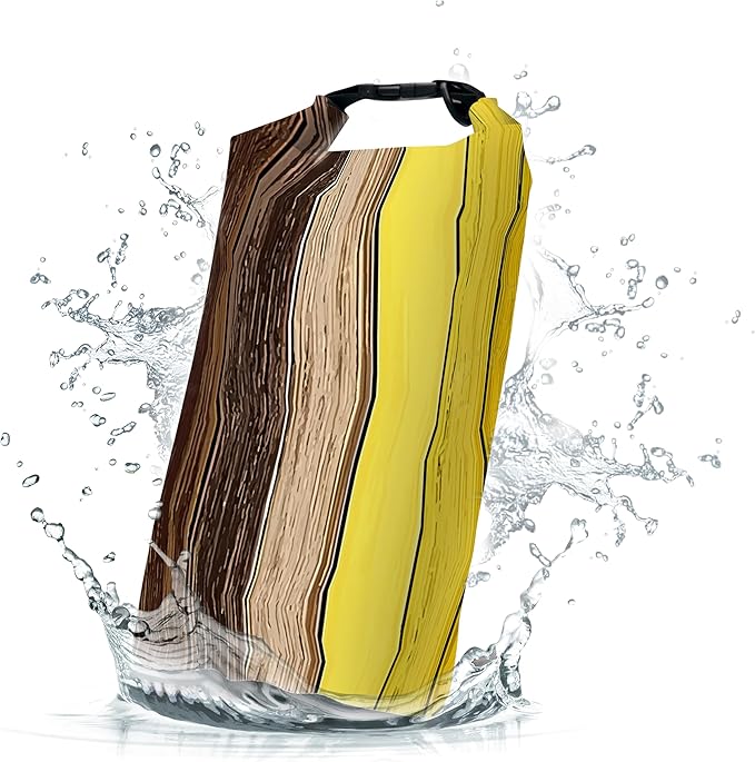 Waterproof Dry Bag,Roll Top Retro Rustic Barn Wood Waterproof Backpack 5L/10L/20L Floating and Lightweight Bags for Kayaking, Boating, Fishing, Swimming and Camping