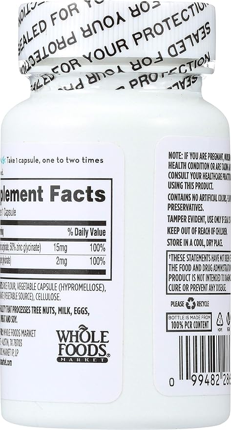 365 Everyday Value, Chelated Zinc plus Copper, 60 ct