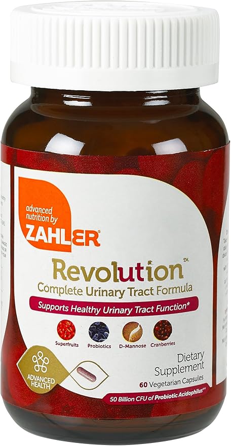 Zahler UTI Revolution, Urinary Tract and Bladder Health, All Natural Cranberry Concentrate Pills Fortified with D-Mannose and Probiotics, Certified Kosher, 60 Caps
