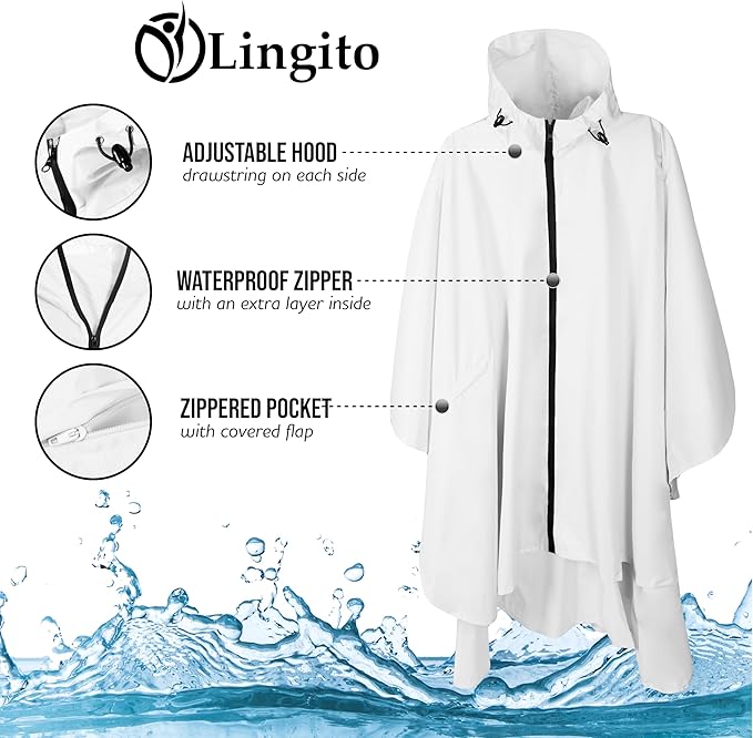 Heavy Duty Rain Poncho for Backpacking, Waterproof Lightweight for Adults, Military, Emergency, Camping, Men, Women