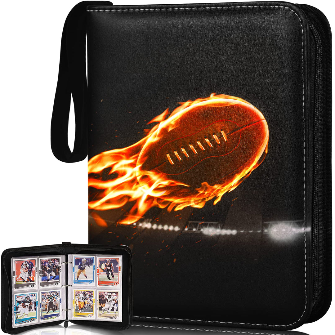 RONMONG Football Card Binder,2024 Sports Trading Card with Sleeves Holder Album,440 Pockets Rugby Card Holder Sheets Display Storage Protectors for Collectors Boys and Girls Gift