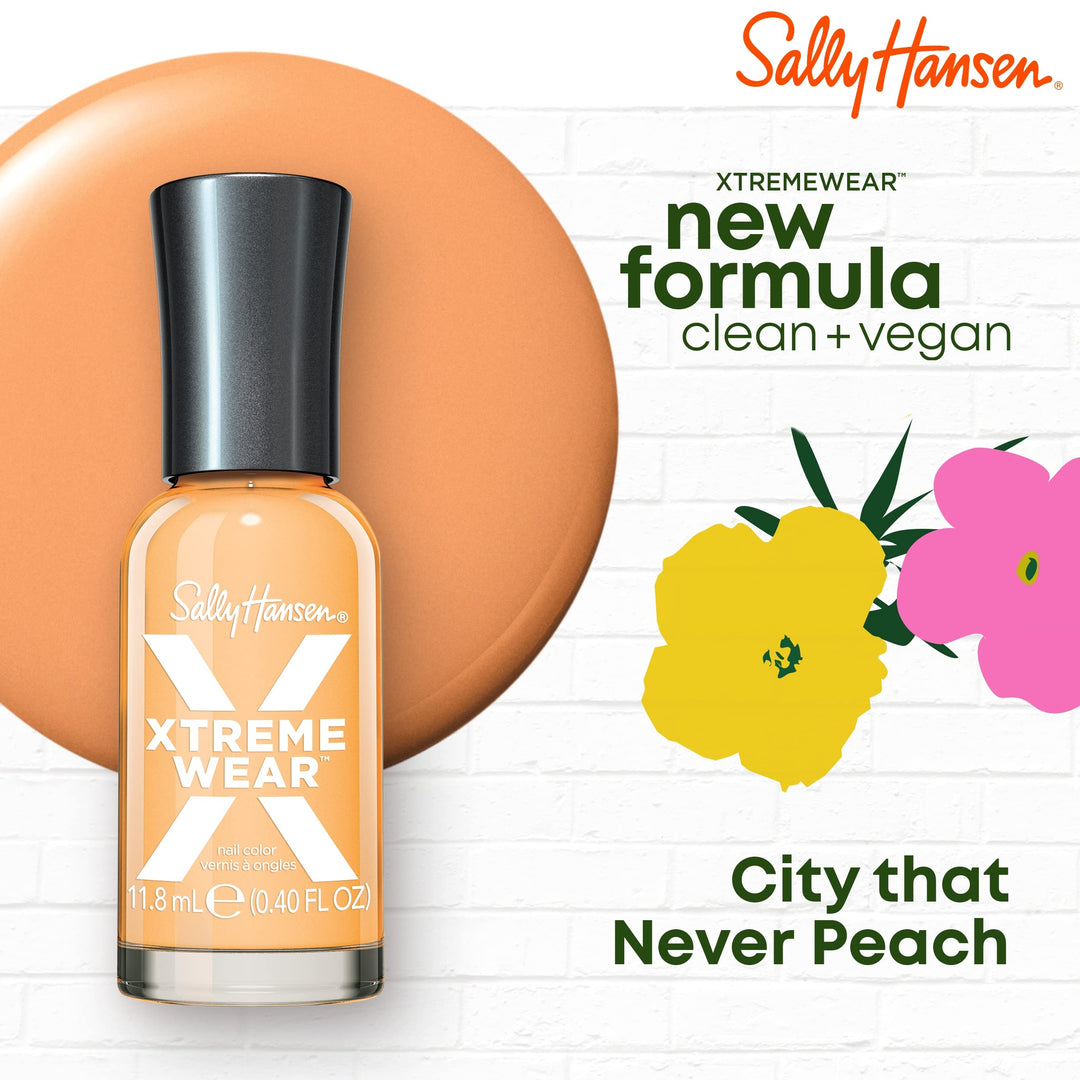 Sally Hansen Xtreme Wear Nail Polish - City That Never Peach - 0.12 fl oz. (Pack of 2)