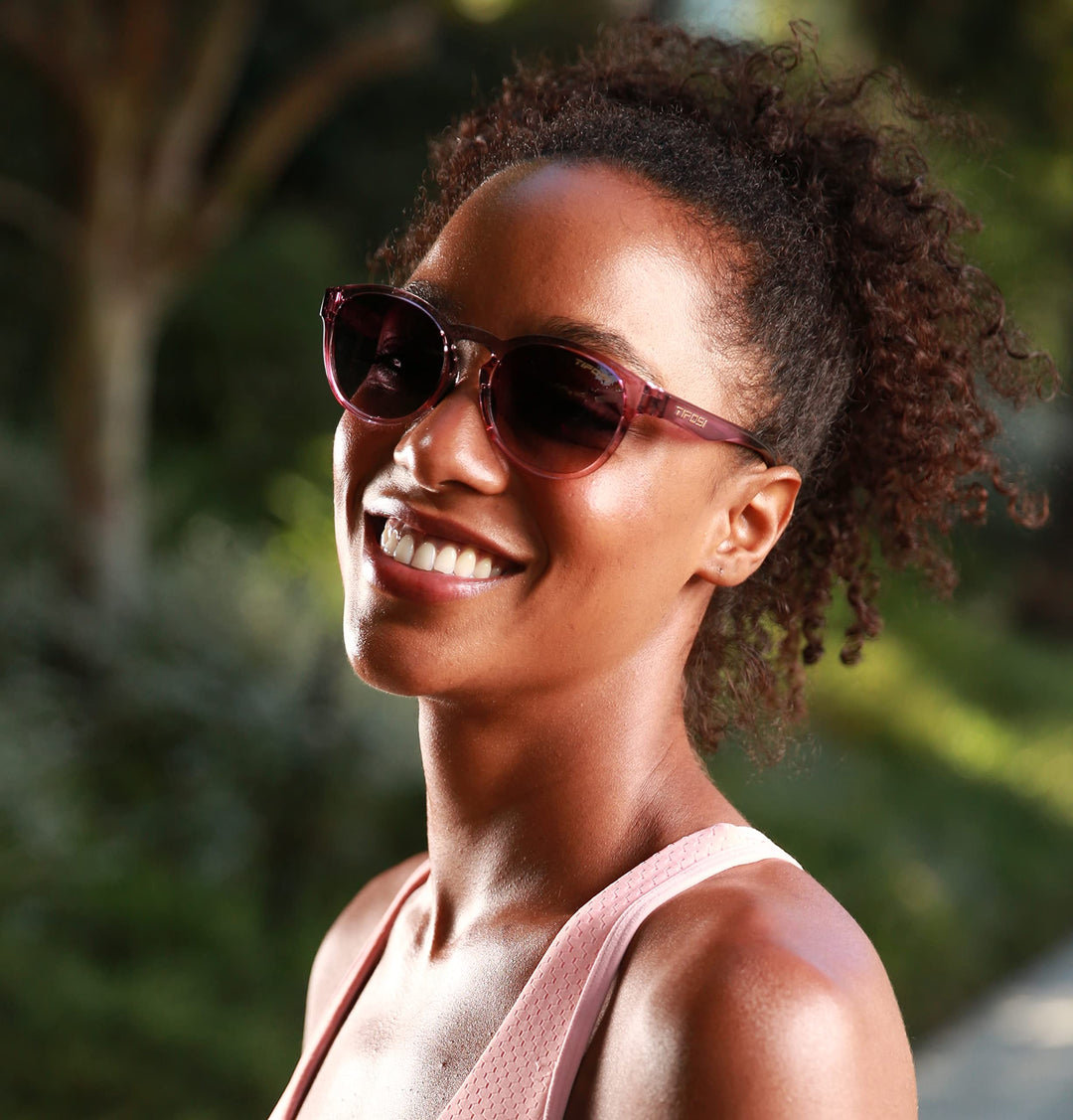 Tifosi Svago Sunglasses (Crystal Peach Blush, Smoke Gradient)