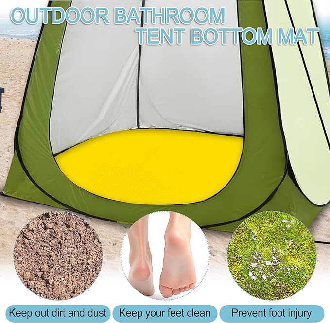 39.5" Camp Shower Tent Bottom Mat, Non Slip Changing Tent Bottom Pad, Removable Outdoor Shower Tent Floor Mat, Portable Pop up Privacy Tent Damp Pad, Prevent Dirtying & Protect Feet, Only Cushion