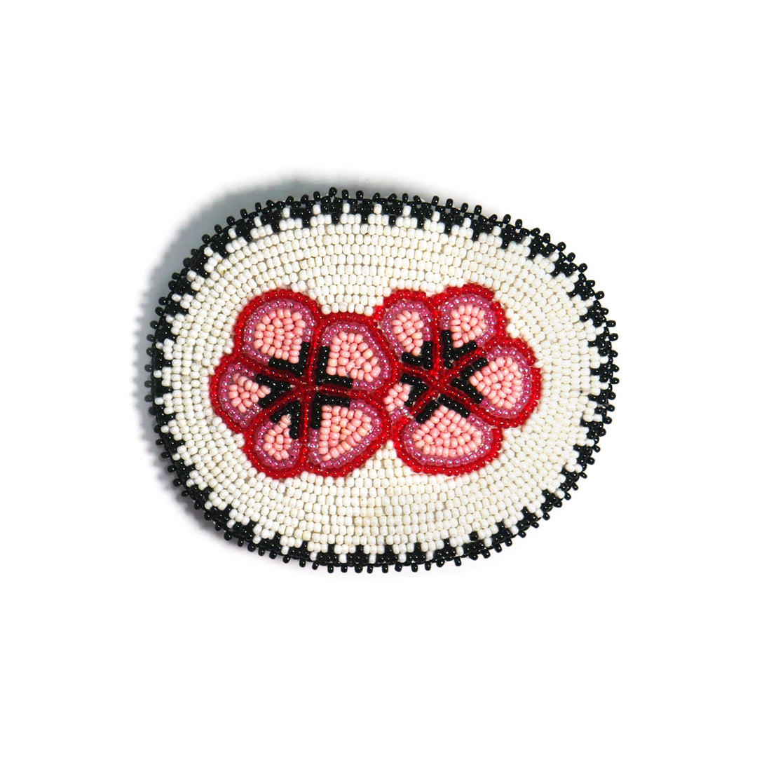 Beaded Hair Clips Native American Style Handmade Collection (White)