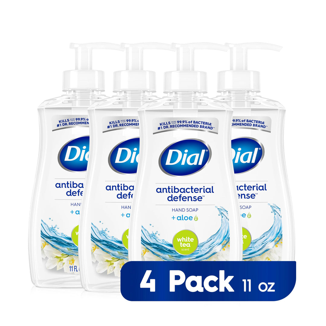 Dial Antibacterial Liquid Hand Soap, White Tea, 11 Fl Oz (Pack Of 4)