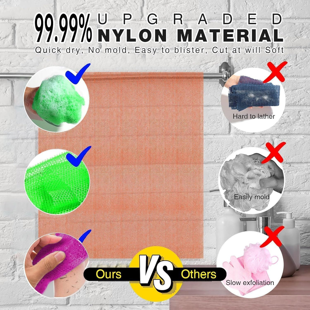 3-Piece African Exfoliating Shower Set | Bright Colors for Smooth Skin