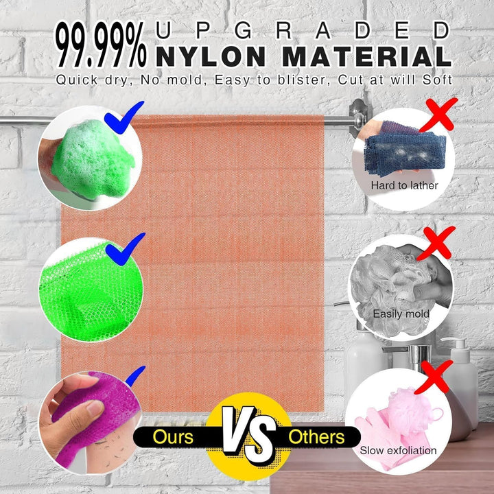 3-Piece African Exfoliating Shower Set | Bright Colors for Smooth Skin