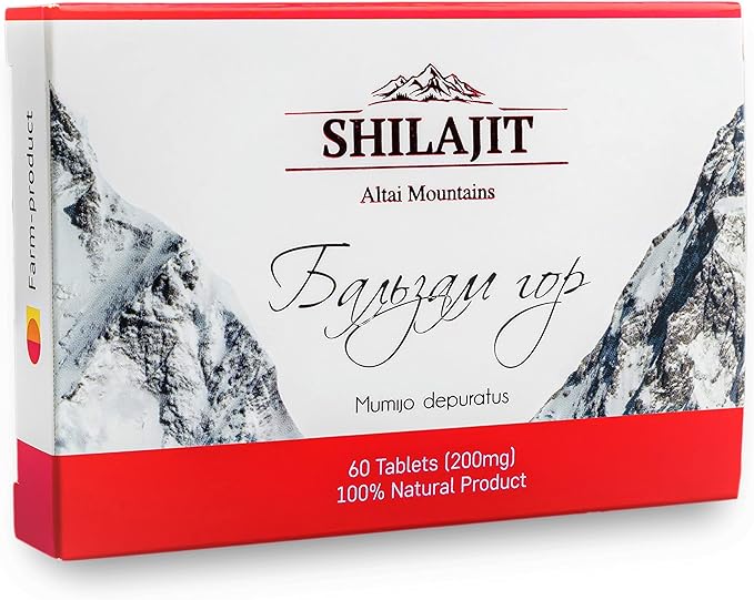 Altai Shilajit 60 Tablets "Mountain Balsam" - Original Altai Siberian 100% Pure Fulvic Acid and Trace Minerals