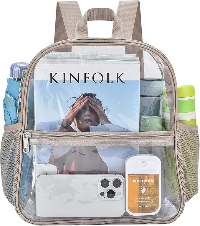 USPECLARE Clear Backpack Stadium Approved 12X11x6, Waterproof Clear Bag Stadium Backpack for Concert Work Sport Event