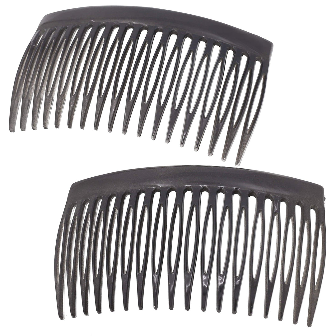 Camila Paris Cp3136 French Hair Side Comb, Small, Curved Gray French Twist Hair Combs Decorative, Strong Hold Hair Clips For Wom
