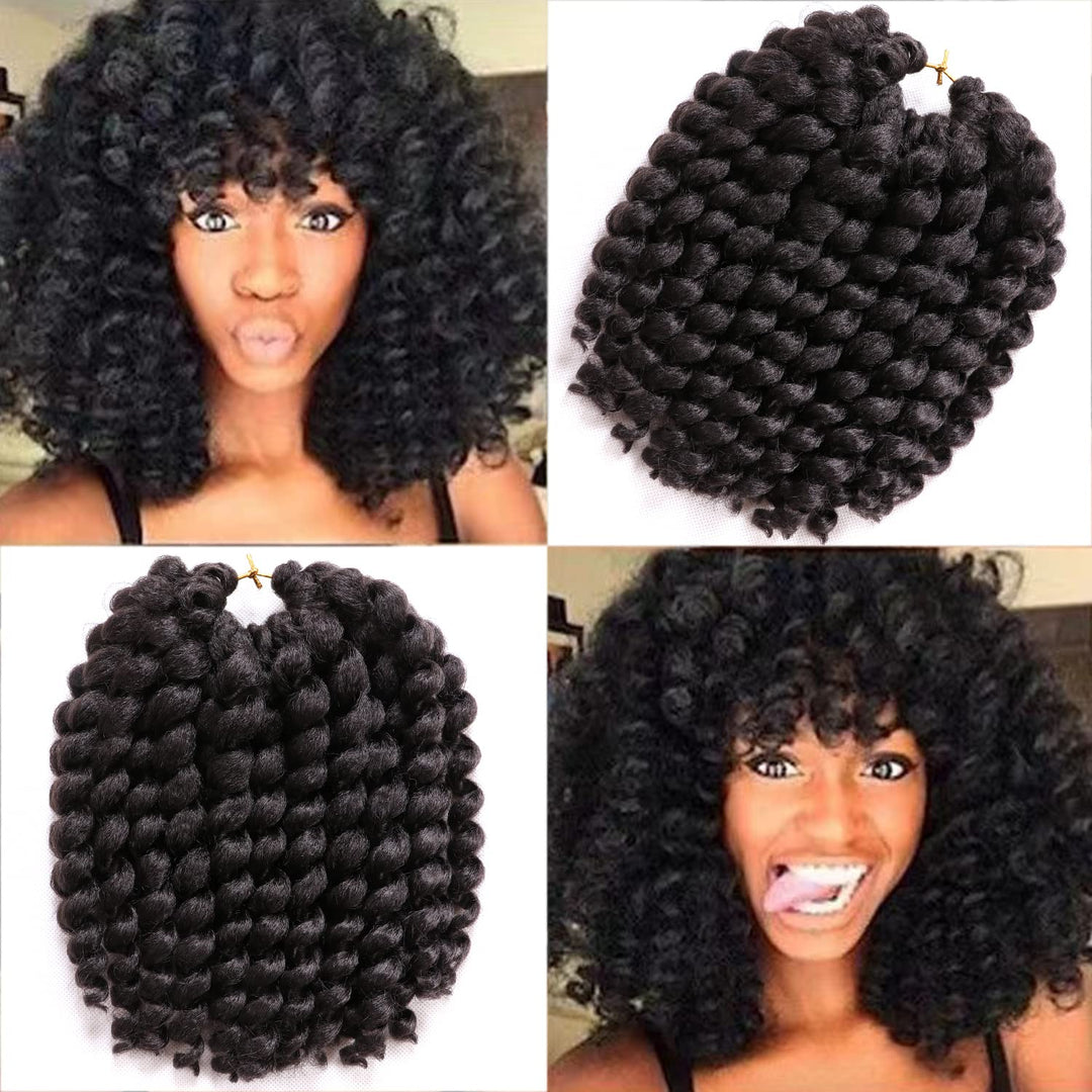 10 Inch Jamaican Bounce Crochet Hair 22 Strands 4 Packs Wand Curl Crochet Hair Curly Crochet Braids For Black Women (10 Inch 4 P