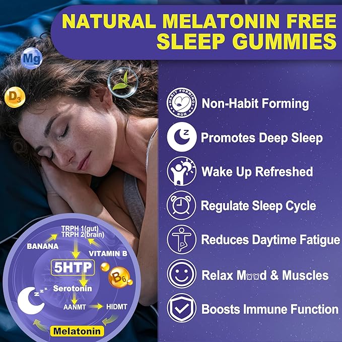 GABA Gummies,Melatonin Free Natural Sleep Gummies