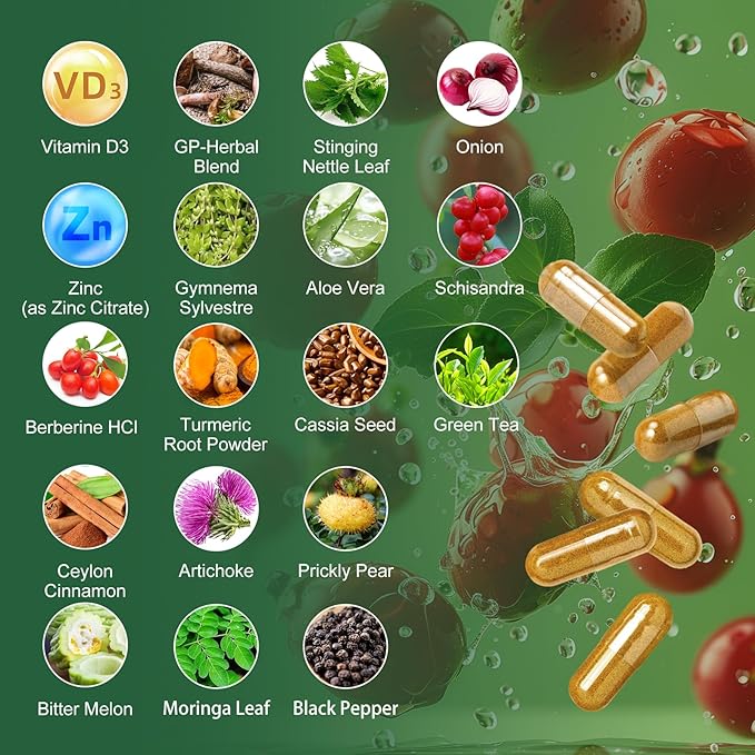 Berberine Supplement with Ceylon Cinnamon - Berberine 1500mg Activates AMPK & GLP-1 Berberine HCL Capsules with Bitter Melon/Artichoke Extracts & Natural Herbs for Immune Support 90 Count