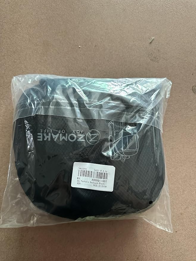 ZOMAKE Lightweight Packable Backpack 35L, Light Foldable Backpacks Water Resistant Collapsible Hiking Bag, Compact Folding Day Pack for Travel Camping(Black)