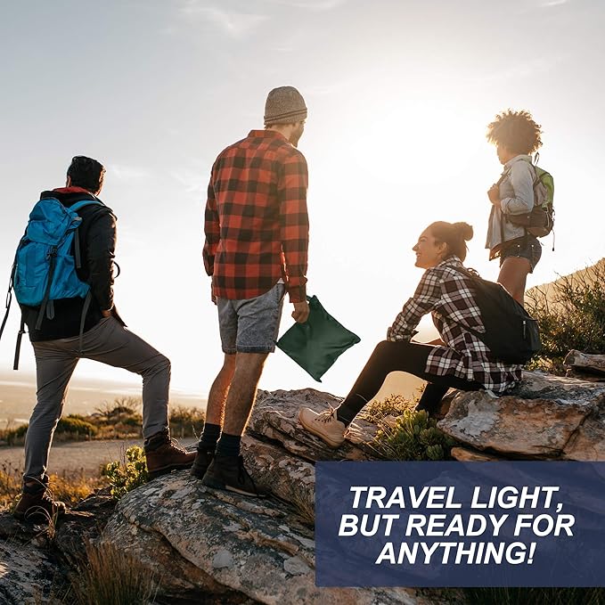 Heavy Duty Rain Poncho for Backpacking, Waterproof Lightweight for Adults, Military, Emergency, Camping, Men, Women