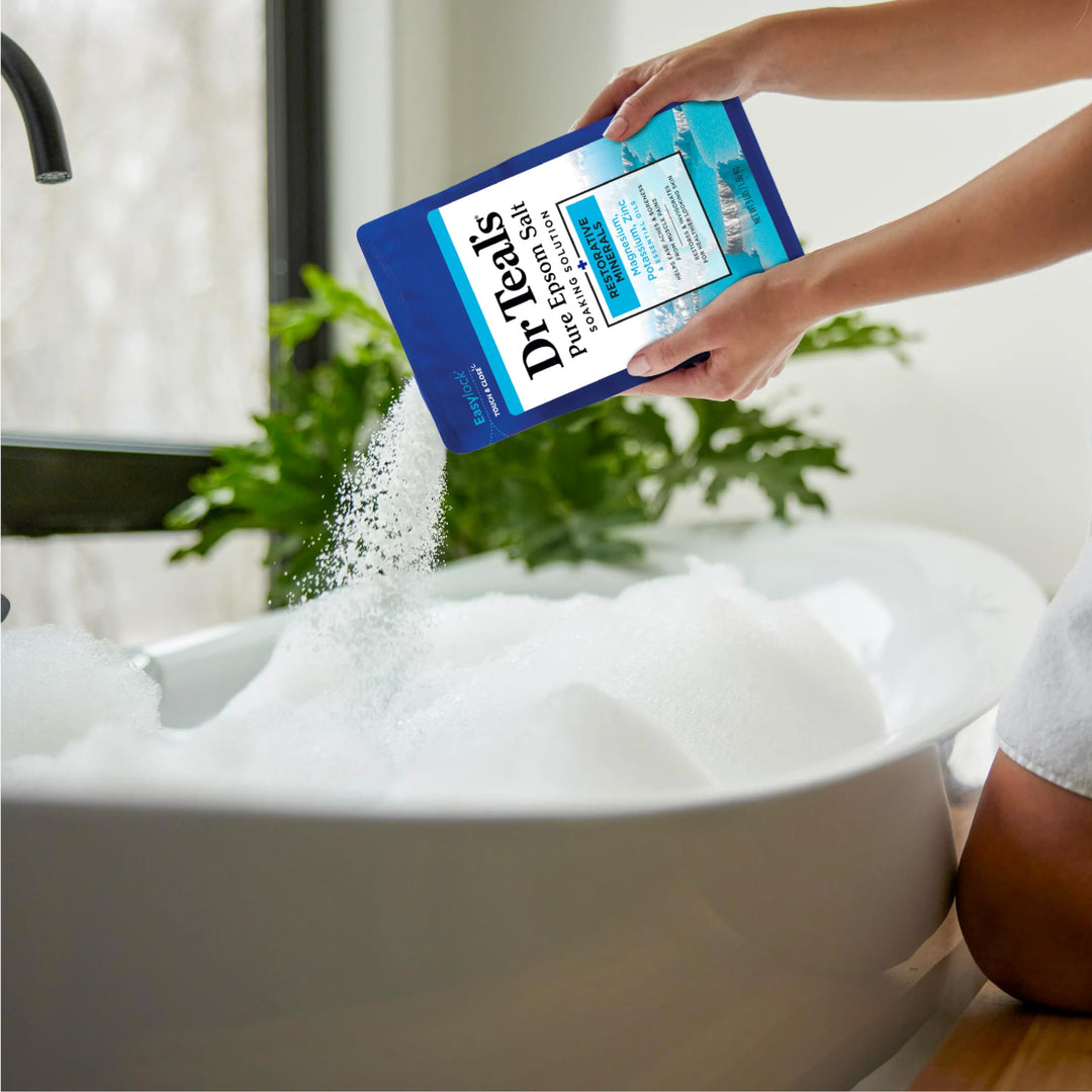 Dr Teal's Pure Epsom Salt, Restorative Minerals with Magnesium, Potassium & Zinc, 3 lbs