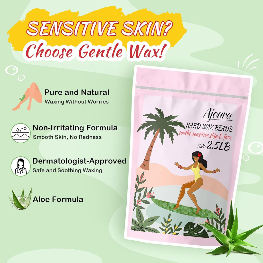 Ajoura 2.5LB Aloe Hard Wax Beads | Premium Sensitive Skin Hair Removal