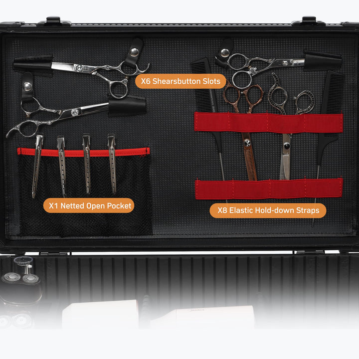 CHUANGJIN Large Barber Carrying Case, Hairdresser Tool Box Organizer Traveling Case, Portable Travel Barber Suitcase for Hair Stylist Pet Groomer Beauty Salon Makeup Artist