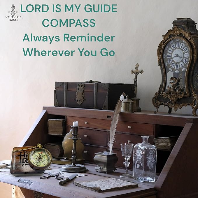 Bible Verse Brass Compass – “Trust in The Lord with All Your Heart” (Proverbs 3:5-6) | Religious Gifts for Men, Women, Boys, Girls, Teens | Daily Encouragement, Easter, Baptism, Faith-Based Keepsake