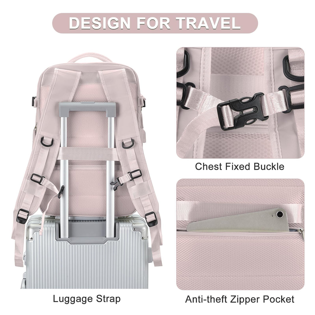 Expandable Backpack For Traveling On Airplane Carry On Backpack For Women Men Airline Approved Personal Item Bag For Airlines Gym Bag For Women Men With Shoe Compartment Waterproof Laptop Backpack