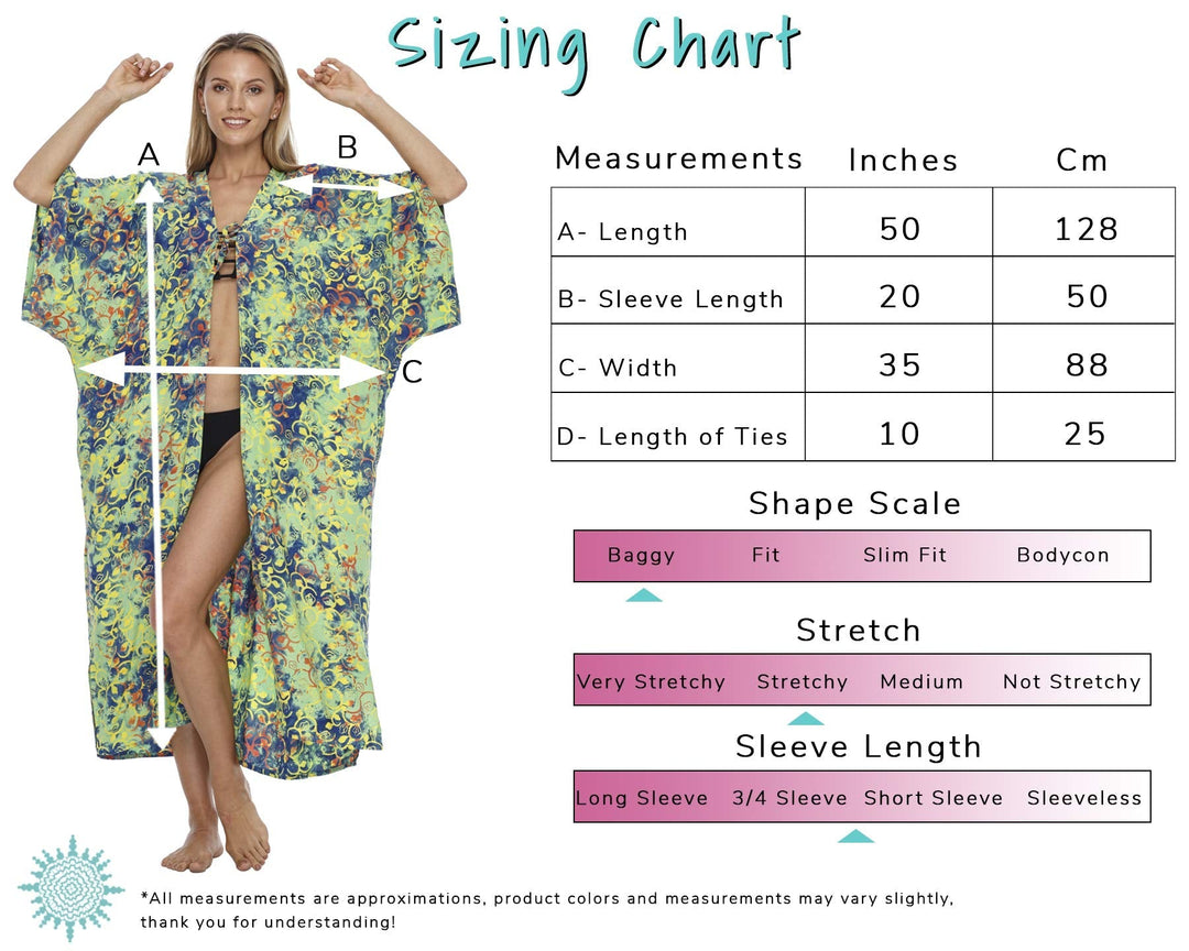 SHU-SHI Womens Kimono Cardigan Robe Beach Cover Up Open Front Loose One Size