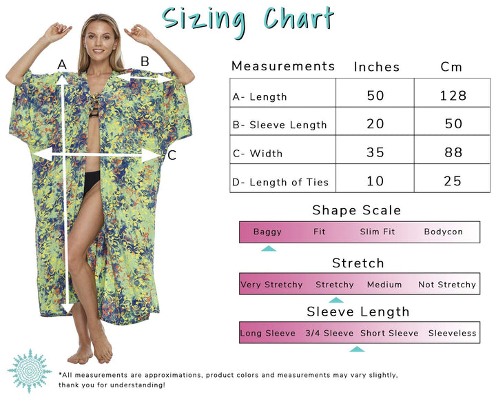 SHU-SHI Womens Kimono Cardigan Robe Beach Cover Up Open Front Loose One Size