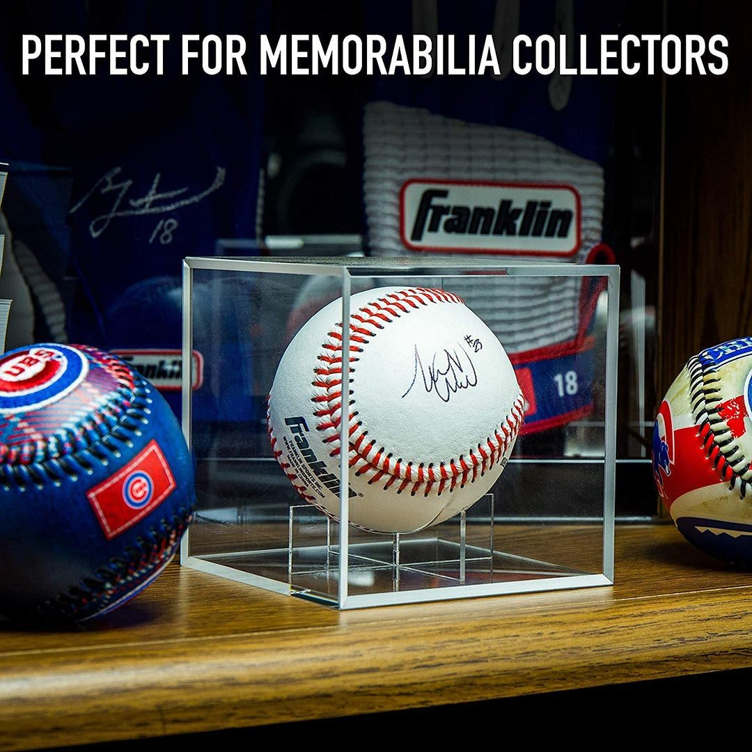 Baseball Display Case, UV Protected Acrylic Cube Baseball Holder Square Clear Box Memorabilia Display Storage Sports Official Baseball Autograph Display Case - Fits Official Size Ball(2 Pack