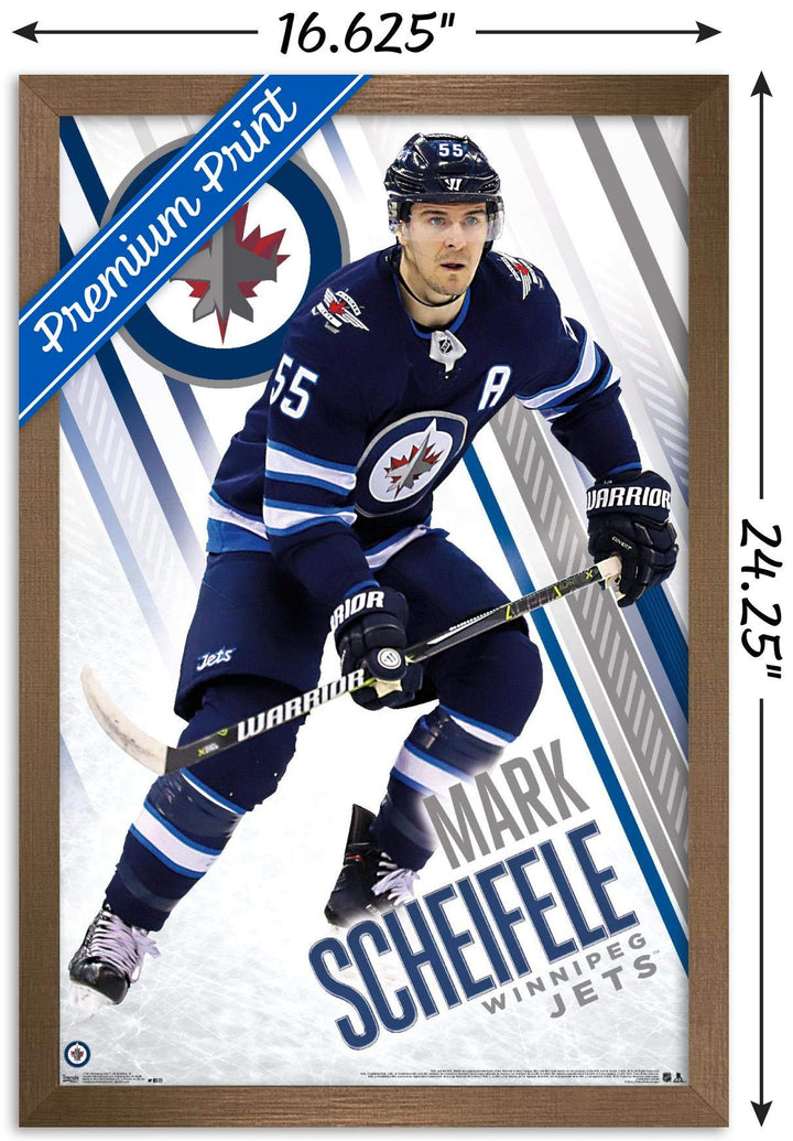 Trends International NHL Winnipeg Jets - Mark Scheifele 18 Wall Poster, 14.725" x 22.375", Bronze Framed Version