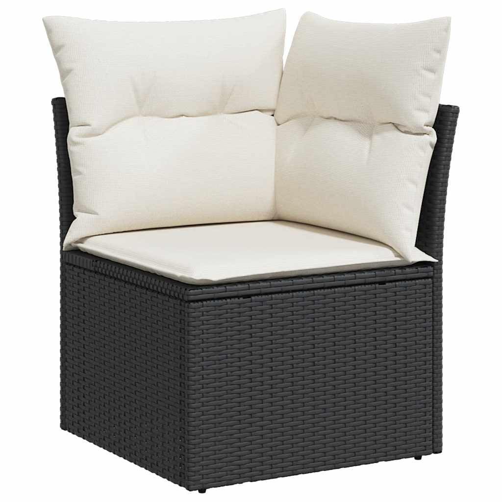 vidaXL Garden Sofa Set Black and White