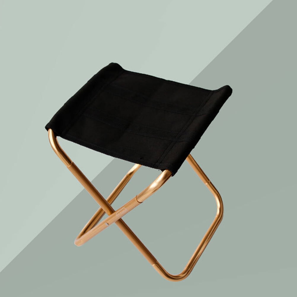 ORDDIART 1Pcs Golden Metal Stool Portable for Camping and Outdoor Activities