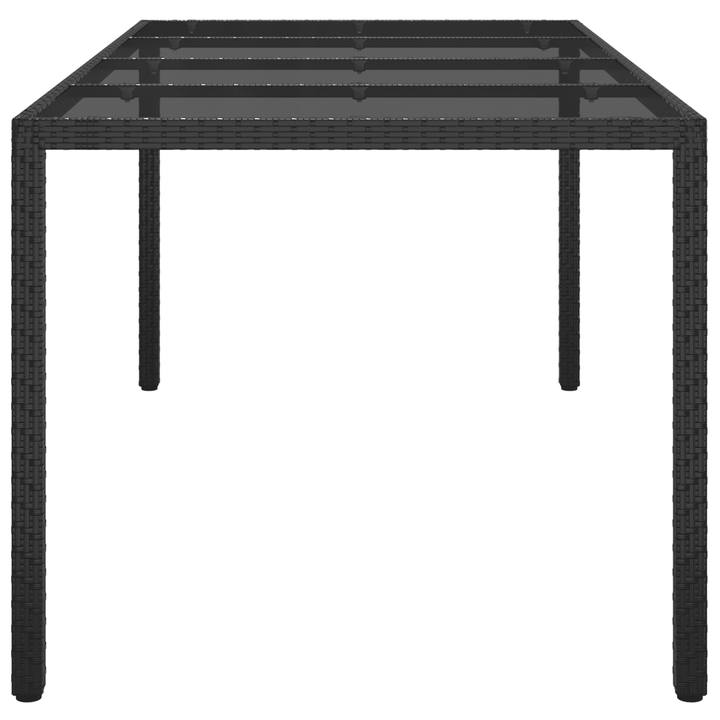 vidaXL Garden Dining Table Black 74.8 x 35.4 x 29.7 in Poly Rattan