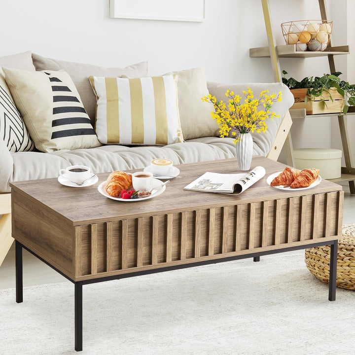 Modern Lift Top Coffee Table, Rustic Wooden Coffee Table with Hidden Storage Compartment Table for Living Room, Center Table for Living Room or Office，