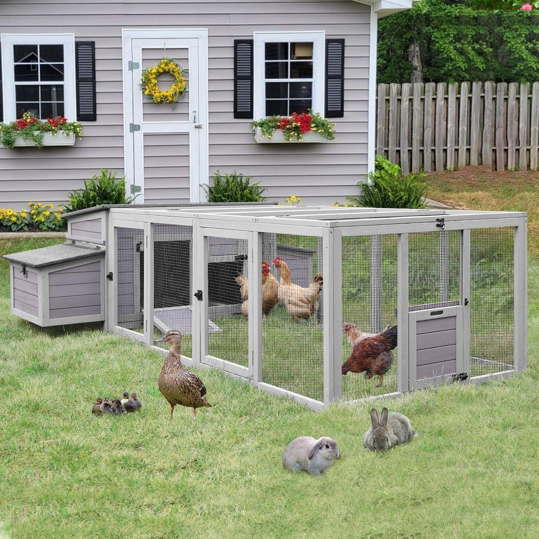 BUTINGLALE Chicken Coop Large Wooden Chicken House for Outdoor 103" Poultry Cage with Nesting Box, 4-6 Chickens