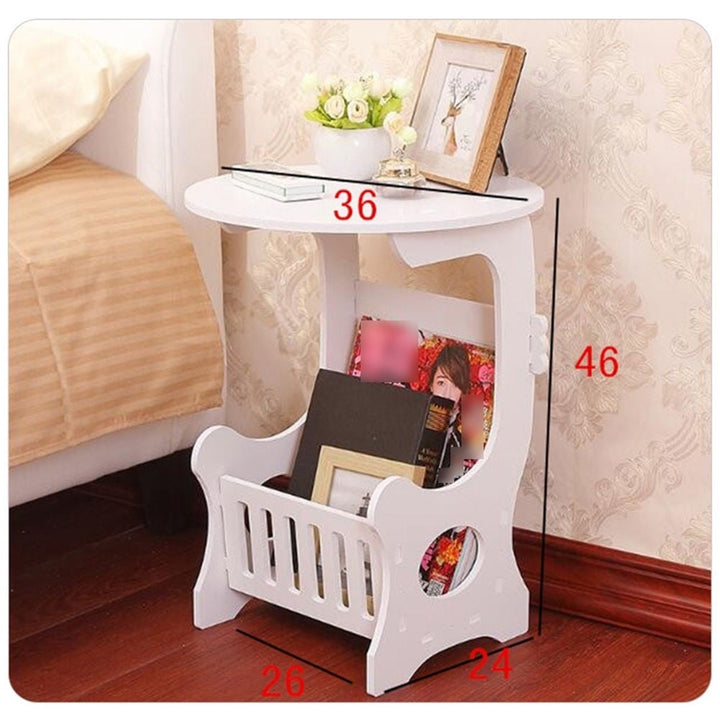 Raindrops 1Pack Modern End Table Small White Round Leisure Time Balcony Furniture